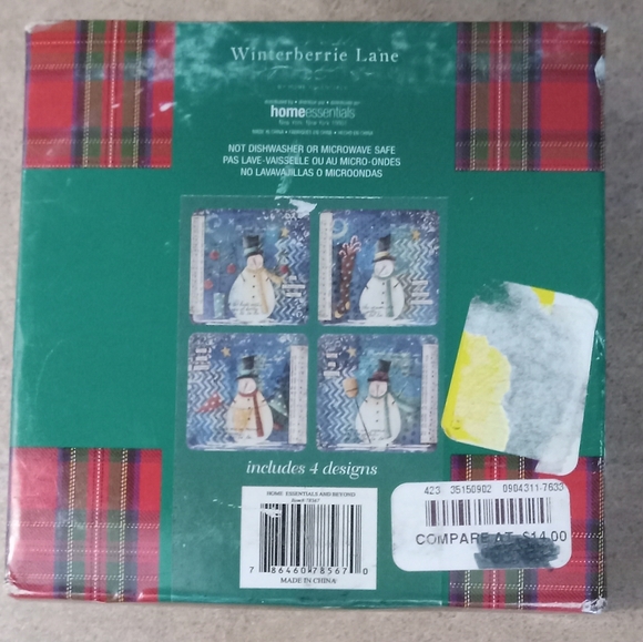 Lot of four ceramic snowman coasters - Picture 2 of 9